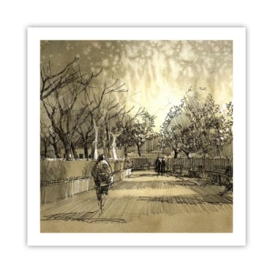 Plagát - Pierkom zastavený okamih - 60x60 cm