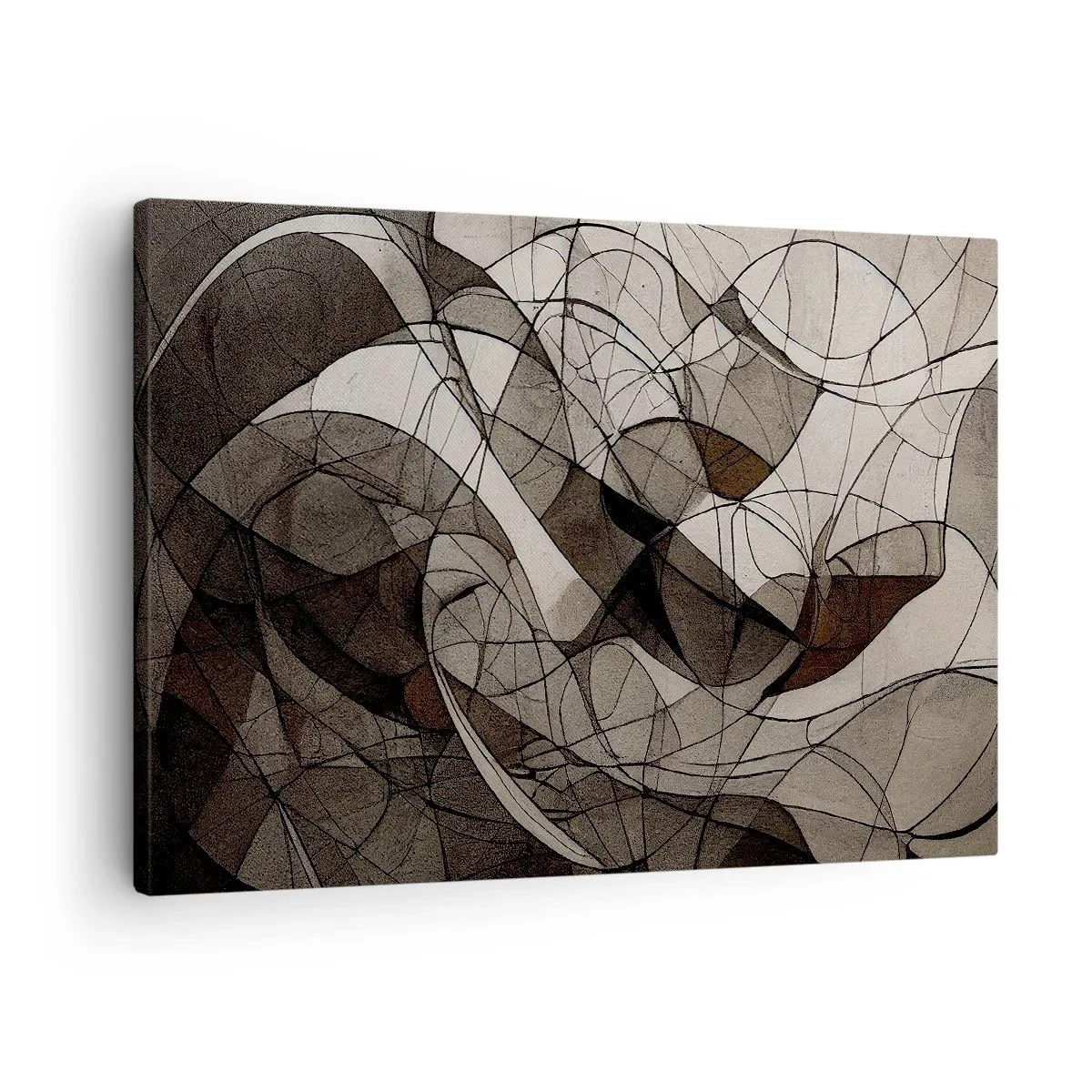 Obraz na plátne - Abstraktný vzor v hnedých a zemitých tónoch - 70x50cm - Obeh farieb Zeme - Moderná nástenná dekorácia do obývacej izby a spálne ARTTOR