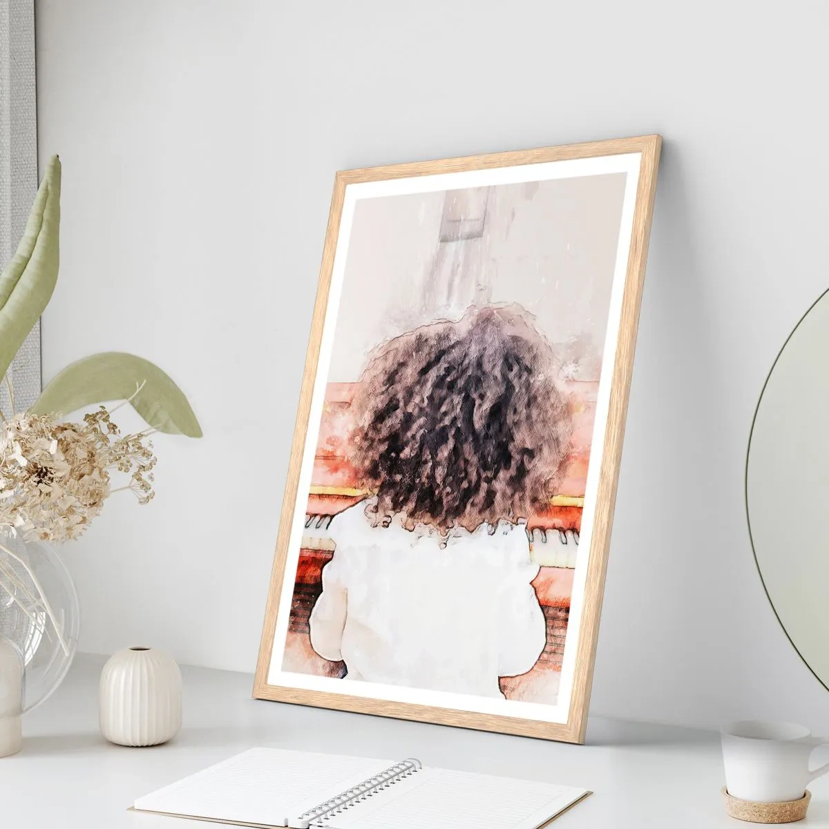 Plagát v ráme zo svetlého duba - V novom svete - 40x50 cm