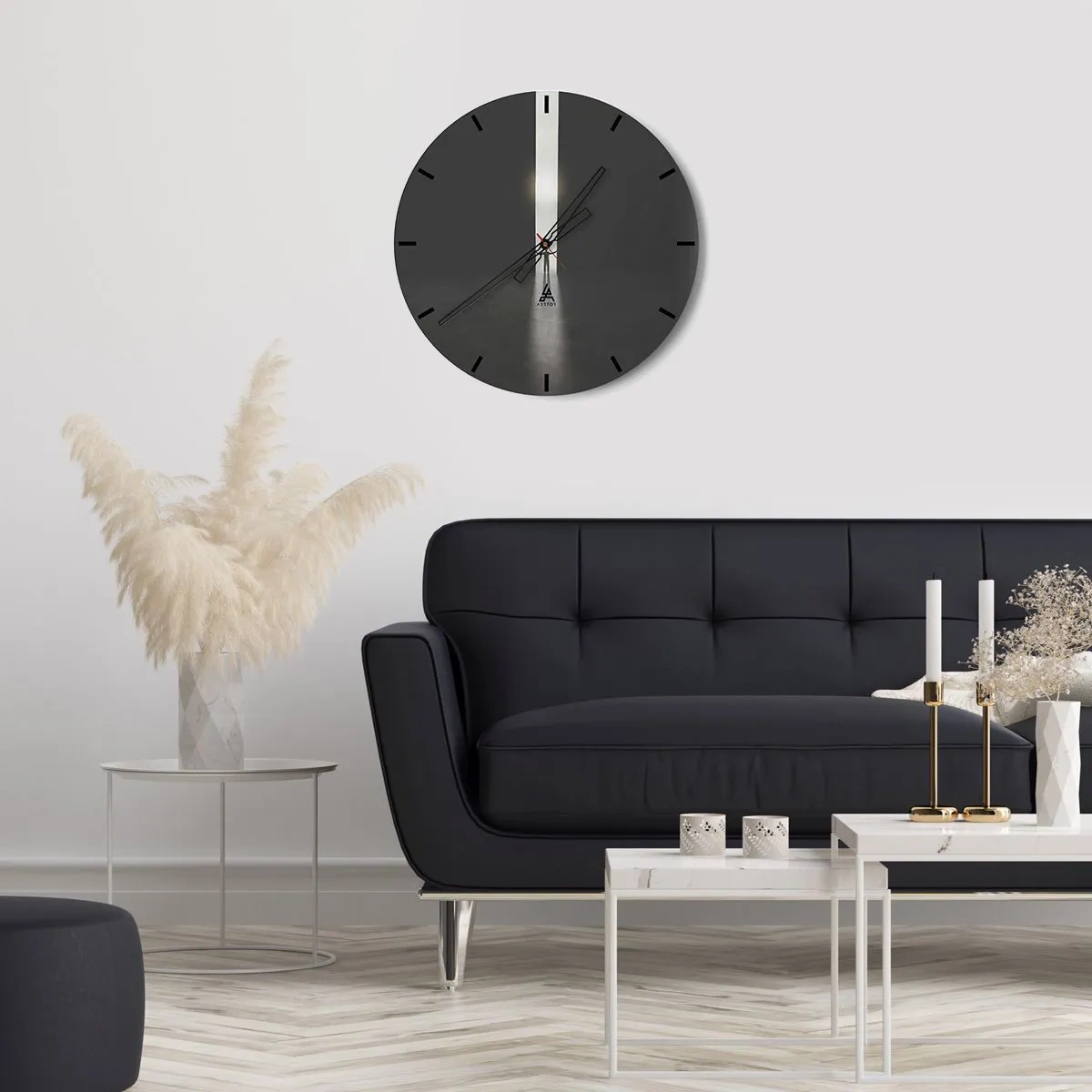 Nástenné hodiny - Silueta muža v svetelnej medzere v tmavom priestore - 30x30cm - Krok k svetlej budúcnosti - Moderná nástenná dekorácia do obývacej izby, kuchyne a spálne ARTTOR