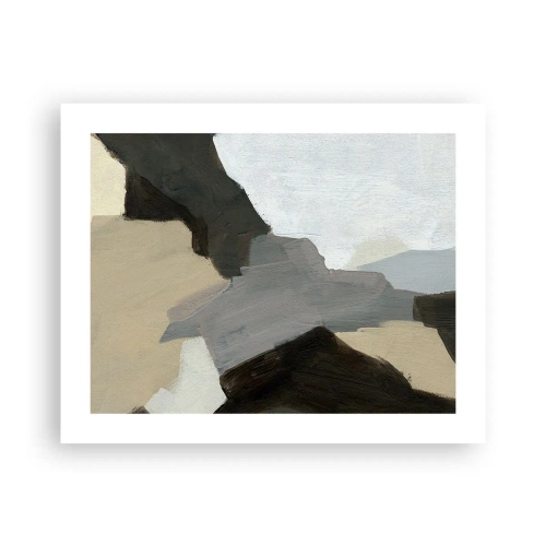 Plagát - Abstrakcia: križovatka šedej - 50x40 cm