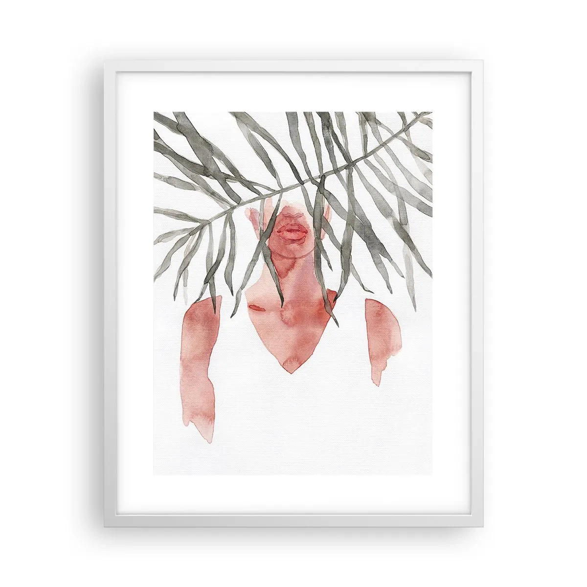 Plagát v bielom ráme - Dáma trópov - 40x50 cm