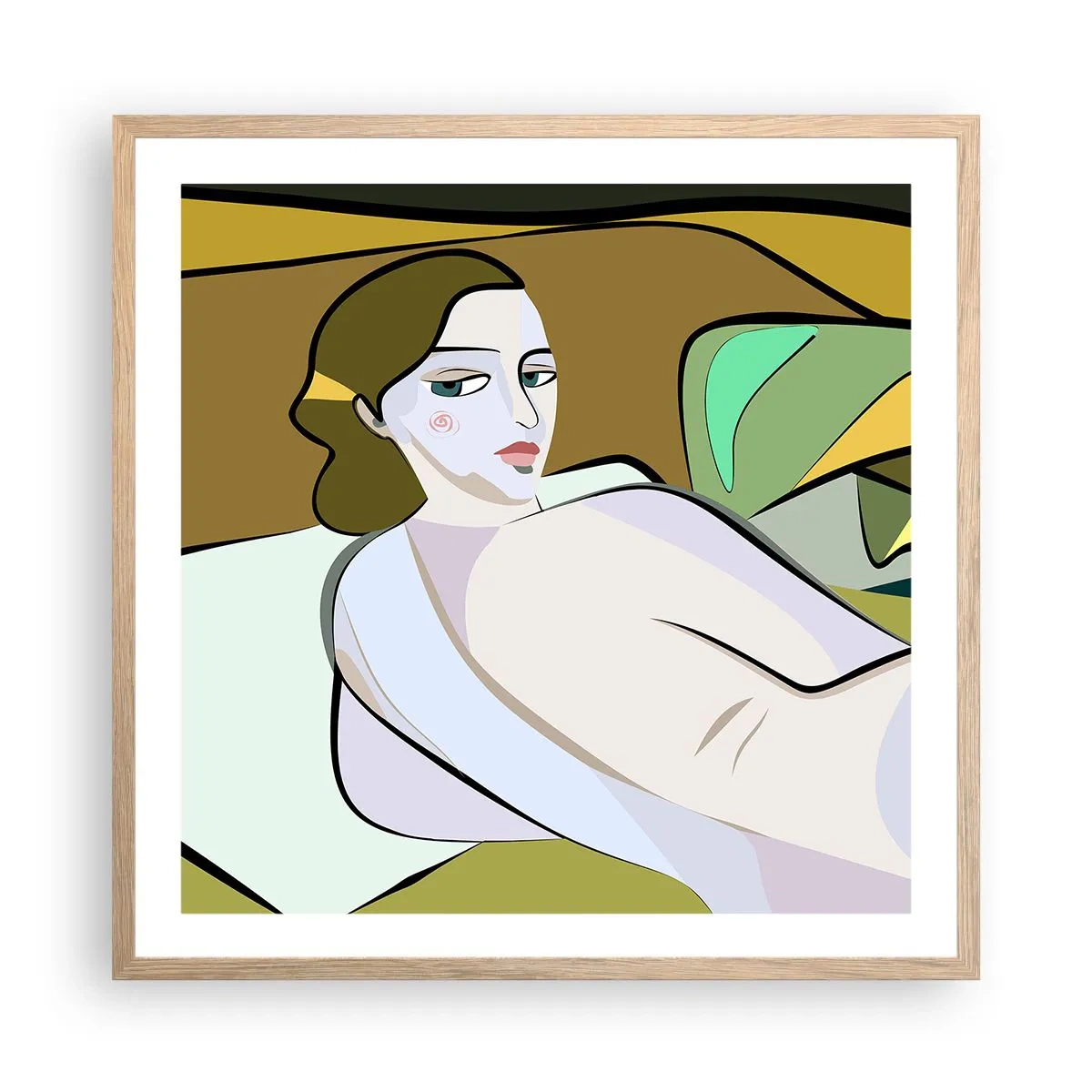 Plagát v ráme zo svetlého duba - Intímny portrét - 60x60 cm