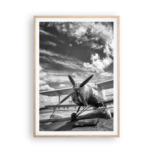 Plagát v ráme zo svetlého duba - Nemôžem sa toho dočkať! - 70x100 cm