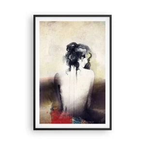 Plagát v čiernom ráme - Jemné línie, oválne tvary - 61x91 cm