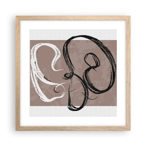 Plagát v ráme zo svetlého duba - Kompozícia – hľadanie úplnosti - 40x40 cm