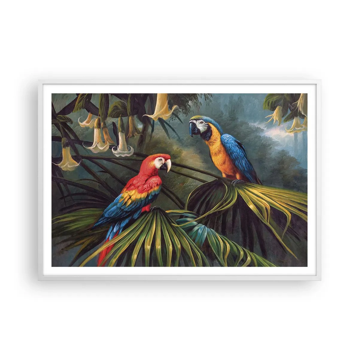 Plagát v bielom ráme - Romantizmus v trópoch - 100x70 cm