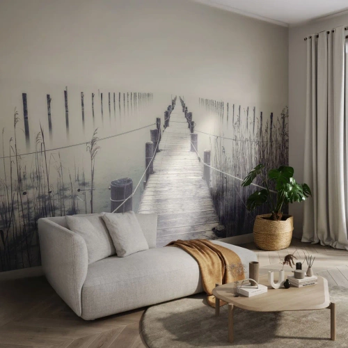 Fototapeta Standard Eco - Ponor sa do pokoja - Most, Jazero, Ticho - 150x105 cm