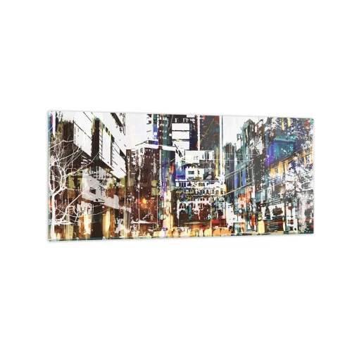 Obraz na skle - Trblietavé mesto - 120x50 cm