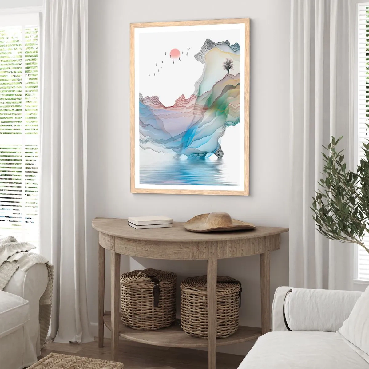 Plagát v ráme zo svetlého duba - Ku krištáľovým horám - 61x91 cm