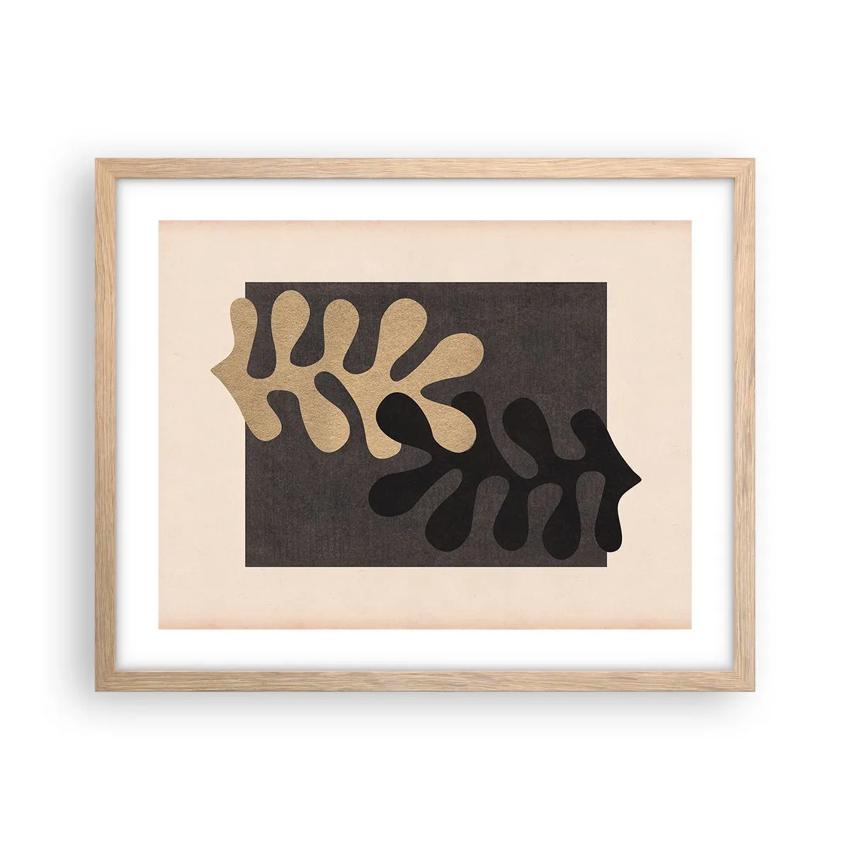 Plagát v ráme zo svetlého duba - Neprítomnosť a doplnenie - 50x40 cm
