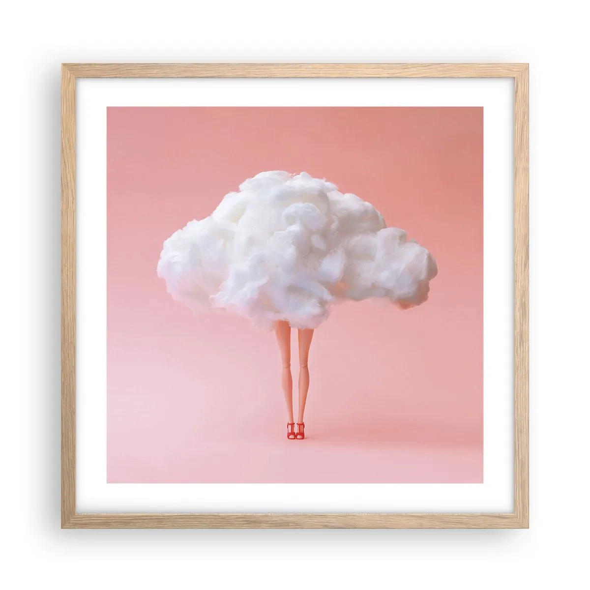 Plagát v ráme zo svetlého duba - Sladký sľub - 50x50 cm