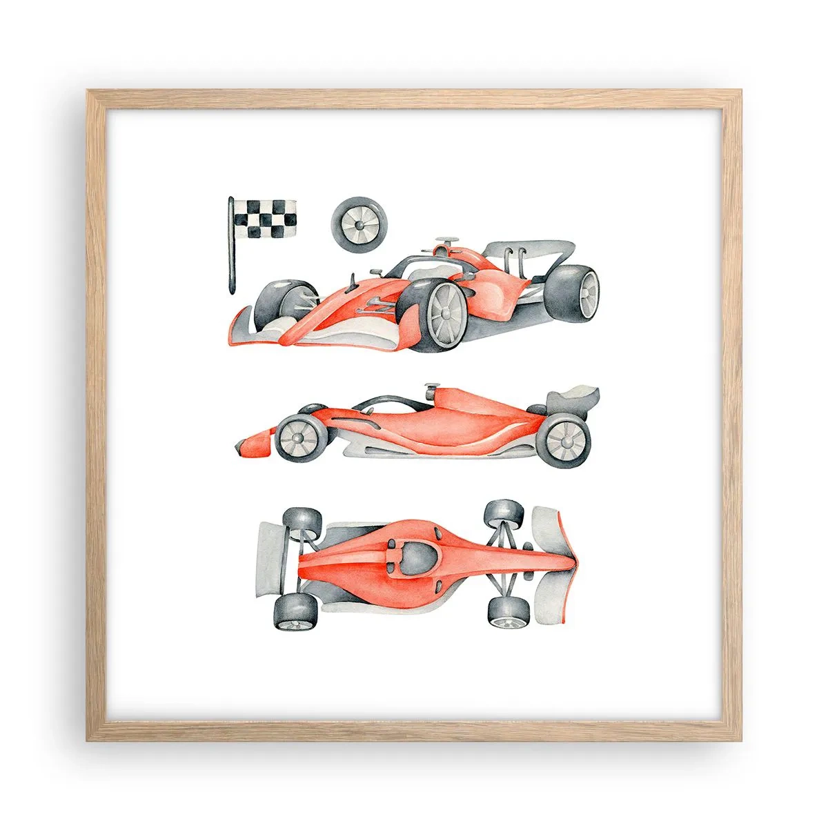 Plagát v ráme zo svetlého duba - Dobehnúť sen - 50x50 cm