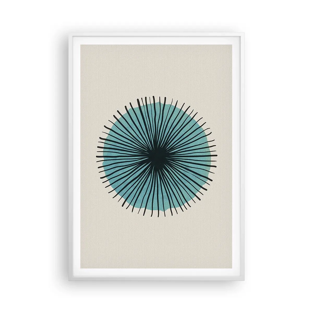 Plagát v bielom ráme - Žiariaca modrá - 70x100 cm