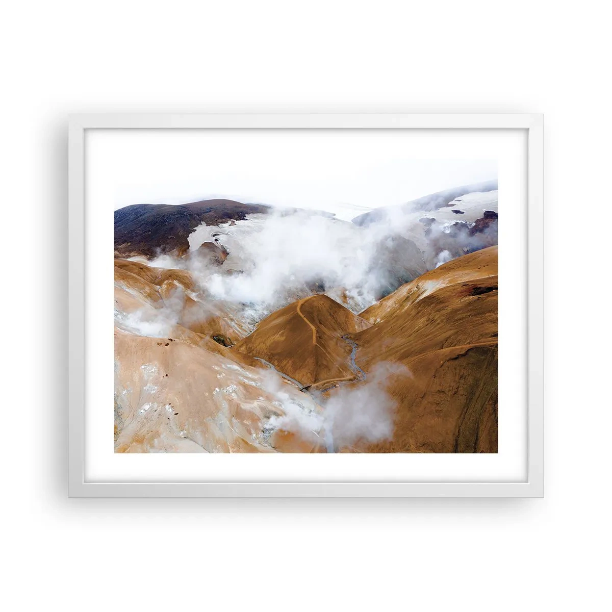 Plagát v bielom ráme - Drsná krása Islandu - 50x40 cm