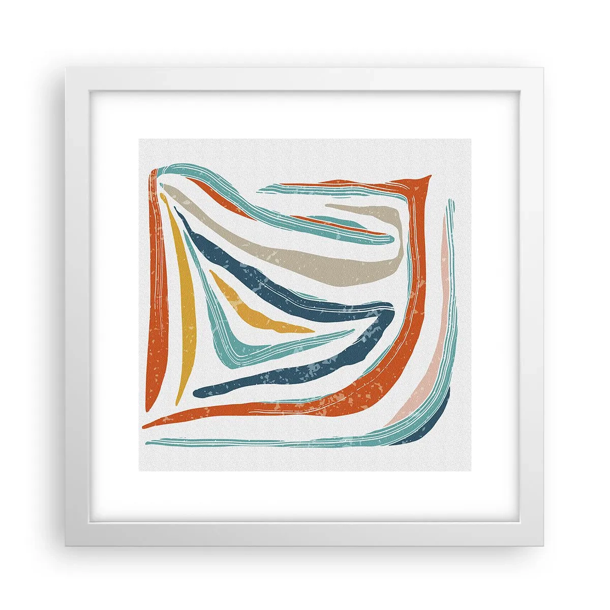 Plagát v bielom ráme - Priateľsky usmievavá abstrakcia - 30x30 cm