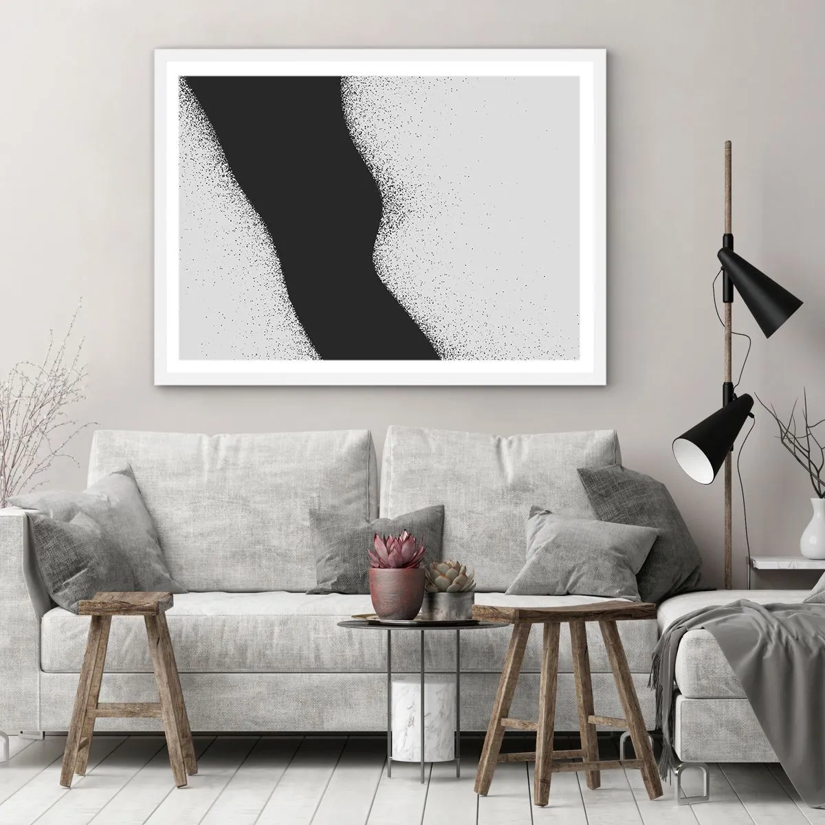 Plagát v bielom ráme - Plynulá rovnováha - 50x40 cm