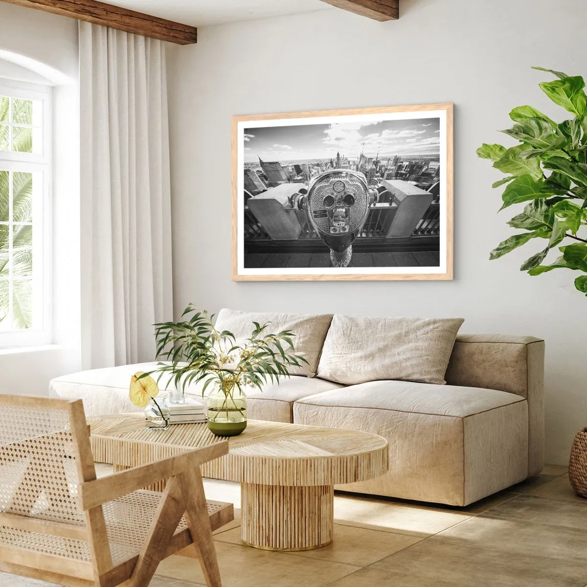 Plagát v ráme zo svetlého duba - Mesto nad mestami - 91x61 cm