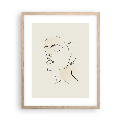 Plagát v ráme zo svetlého duba - Hrdý pohľad - 40x50 cm