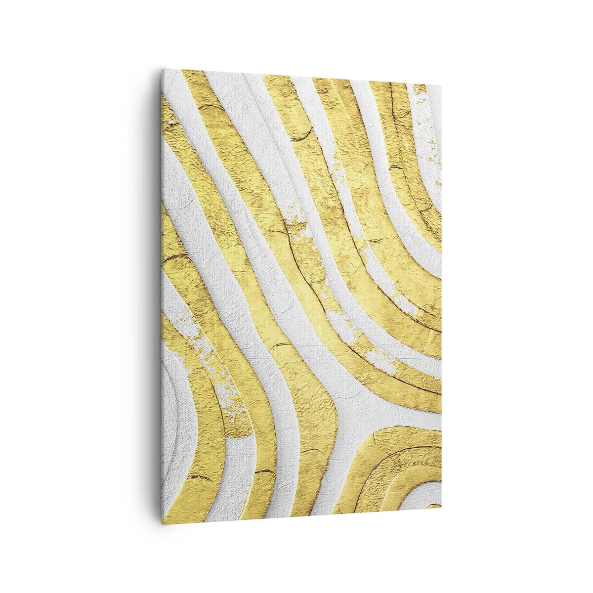 Obraz na plátne - Kompozícia v bielej a zlatej - 70x100 cm