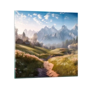 Obraz na skle - Idylické údolie - 50x50 cm