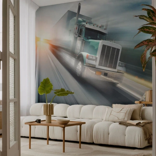Fototapeta Premium Sand - Americký obor v rýchlosti - Nákladné auto, Automobilový priemysel, Doprava - 250x175 cm