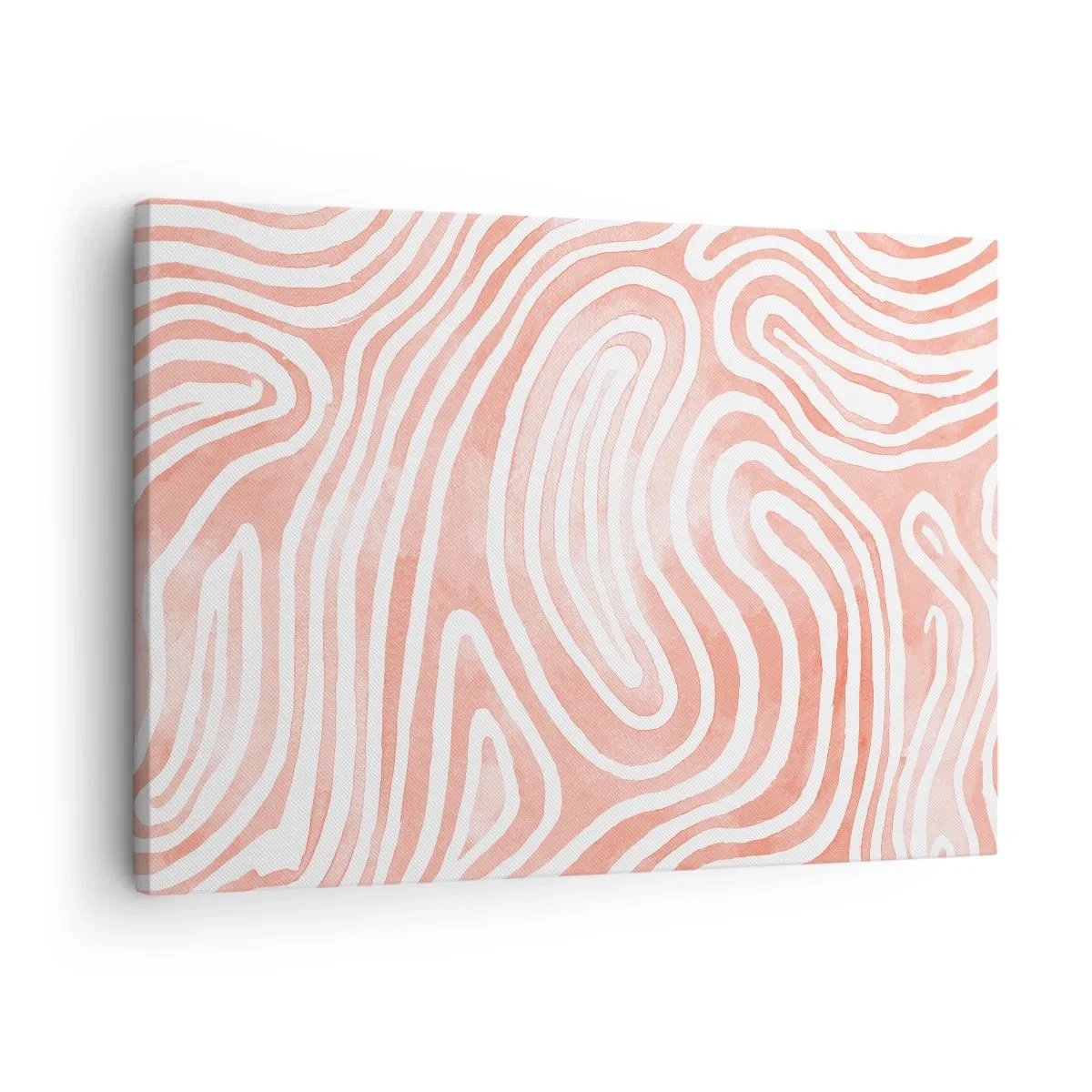 Obraz na plátne - Abstraktný vzor v odtieňoch ružovej a bielej - 70x50cm - V koralovom labyrinte - Moderná nástenná dekorácia do obývacej izby a spálne ARTTOR