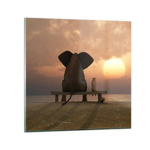 Obraz na skle - Je skvelé spolu mlčať - 40x40 cm