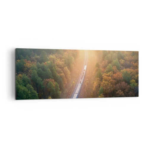 Obraz na plátne - Jesenná cesta - 140x50 cm
