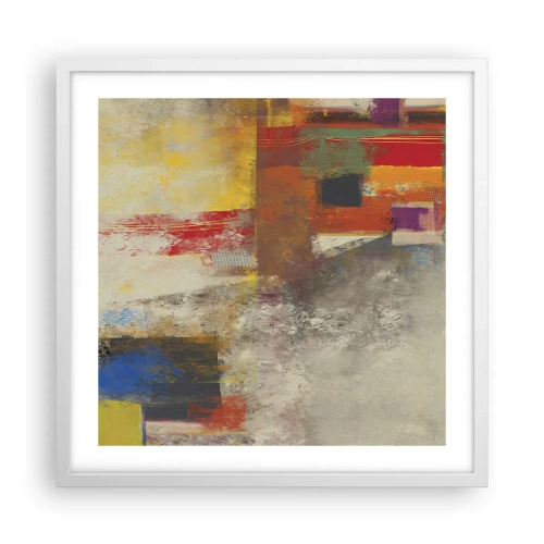 Plagát v bielom ráme - Geometria farieb - 50x50 cm