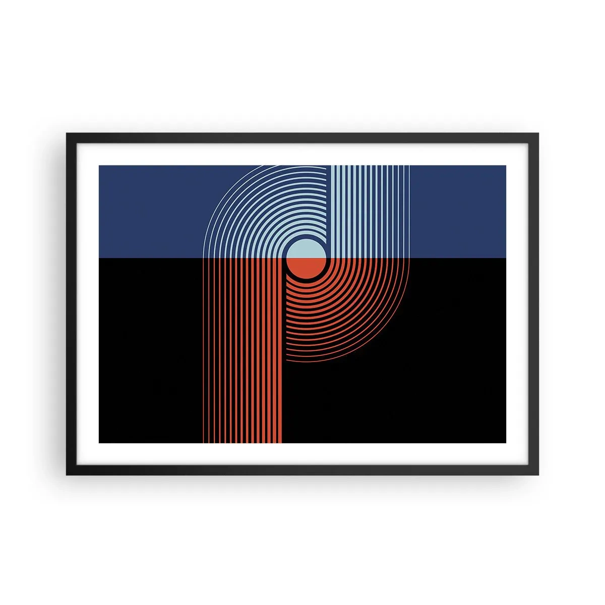 Plagát v čiernom ráme - V geometrickom objatí - 70x50 cm