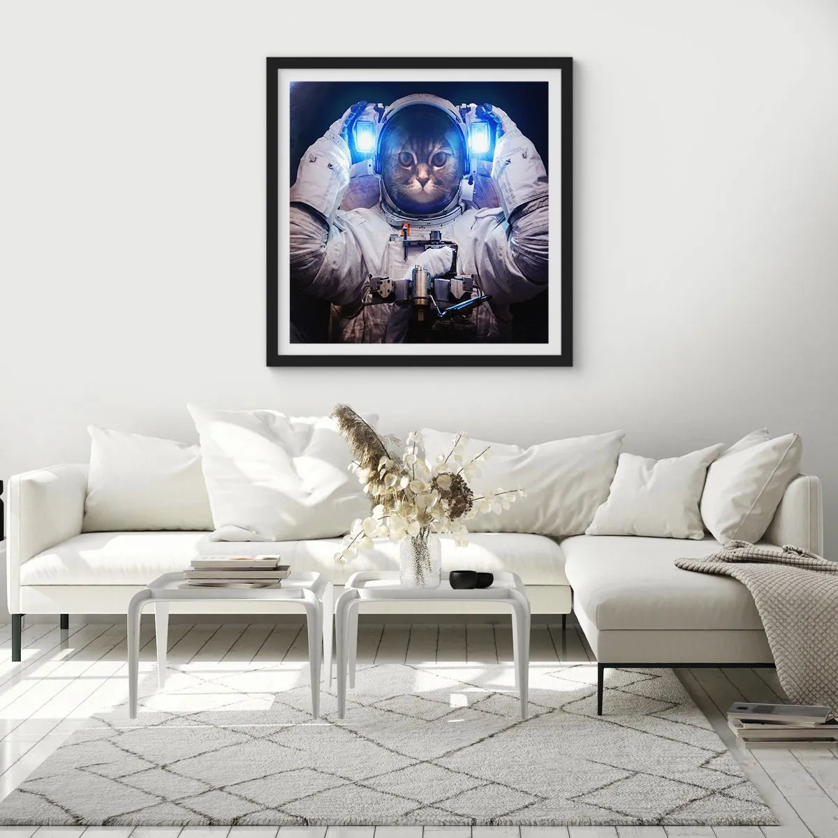 Plagát v čiernom ráme - Houston, máte problém - 60x60 cm