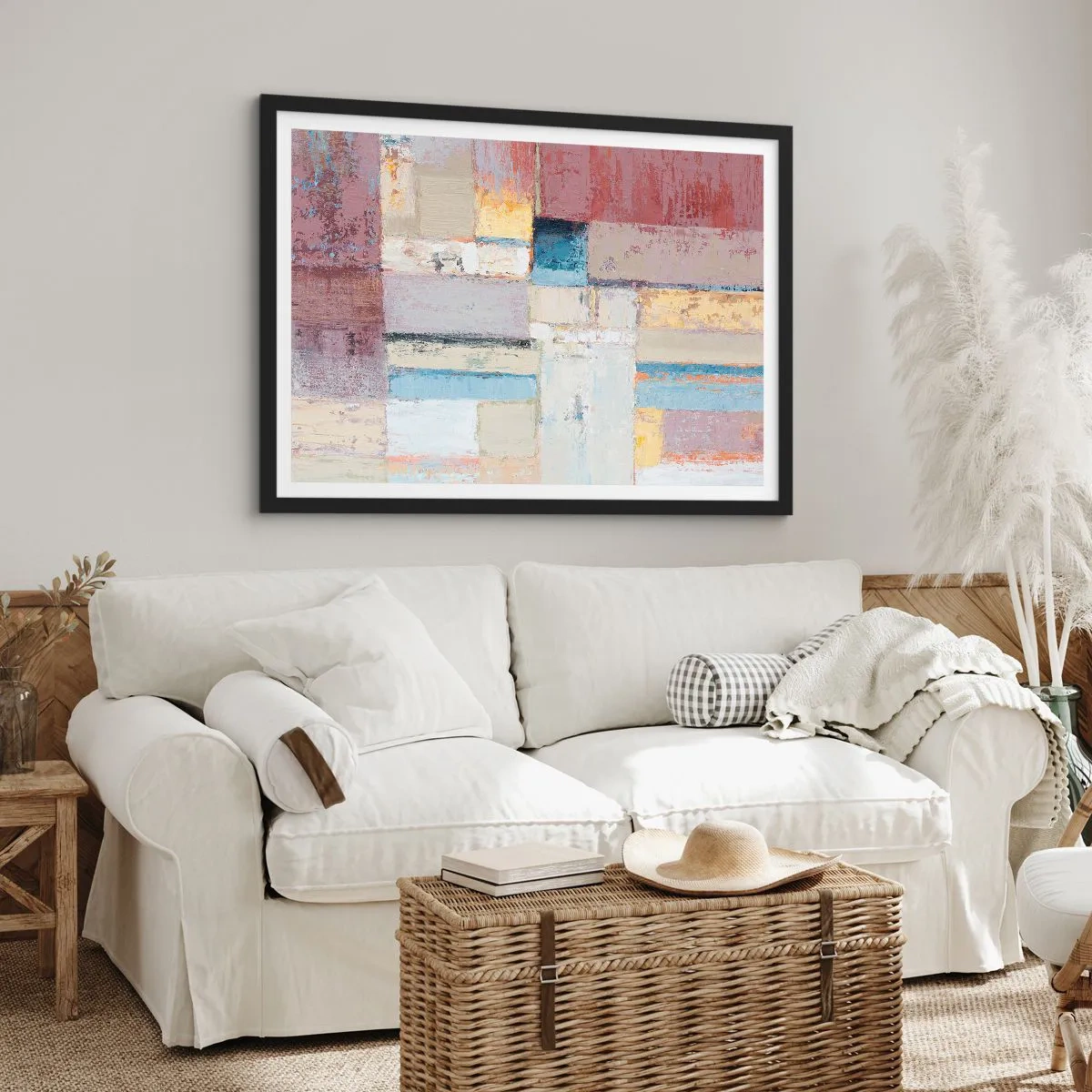 Plagát v čiernom ráme - Kľud geometrie - 100x70 cm