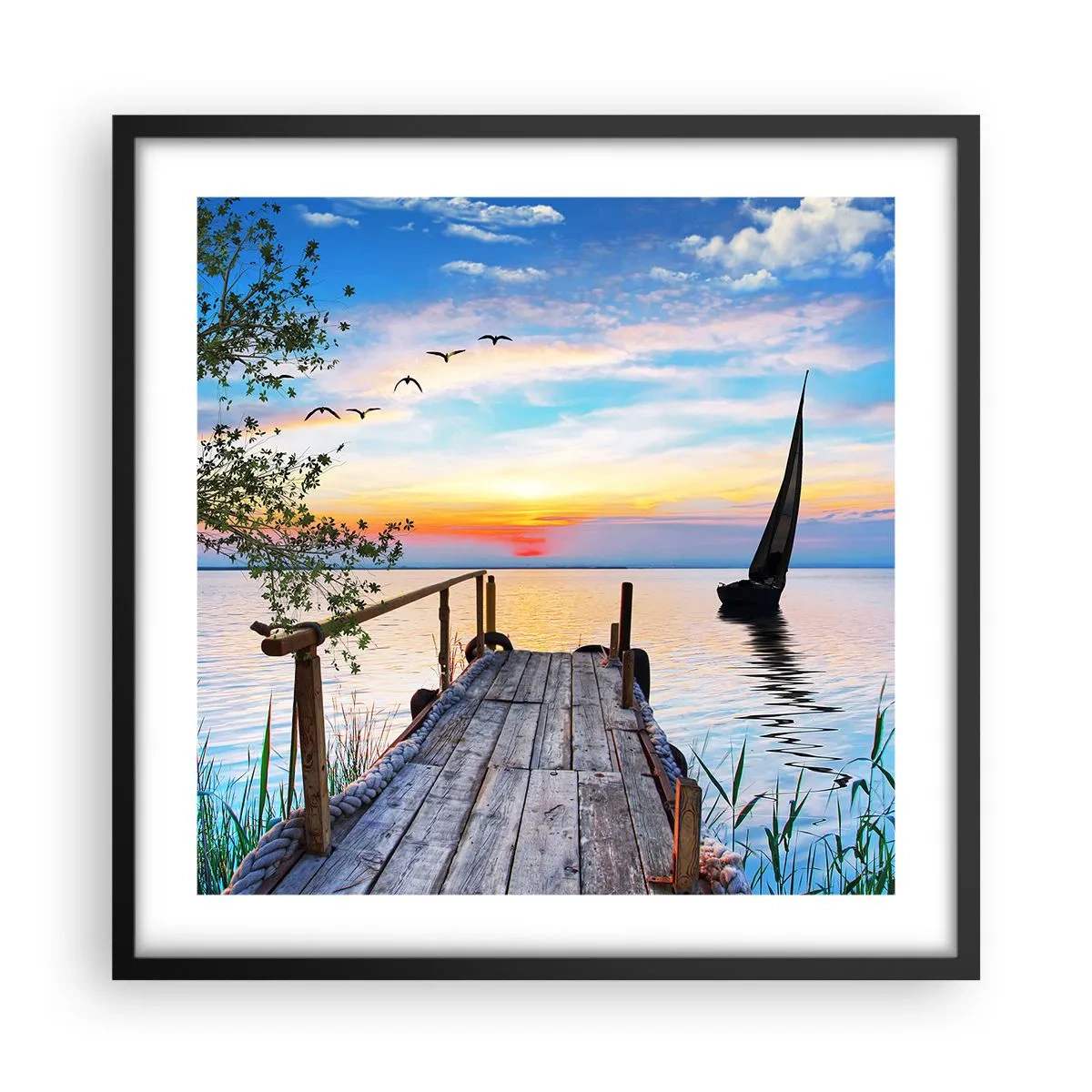 Plagát v čiernom ráme - Dobrý večer - 50x50 cm