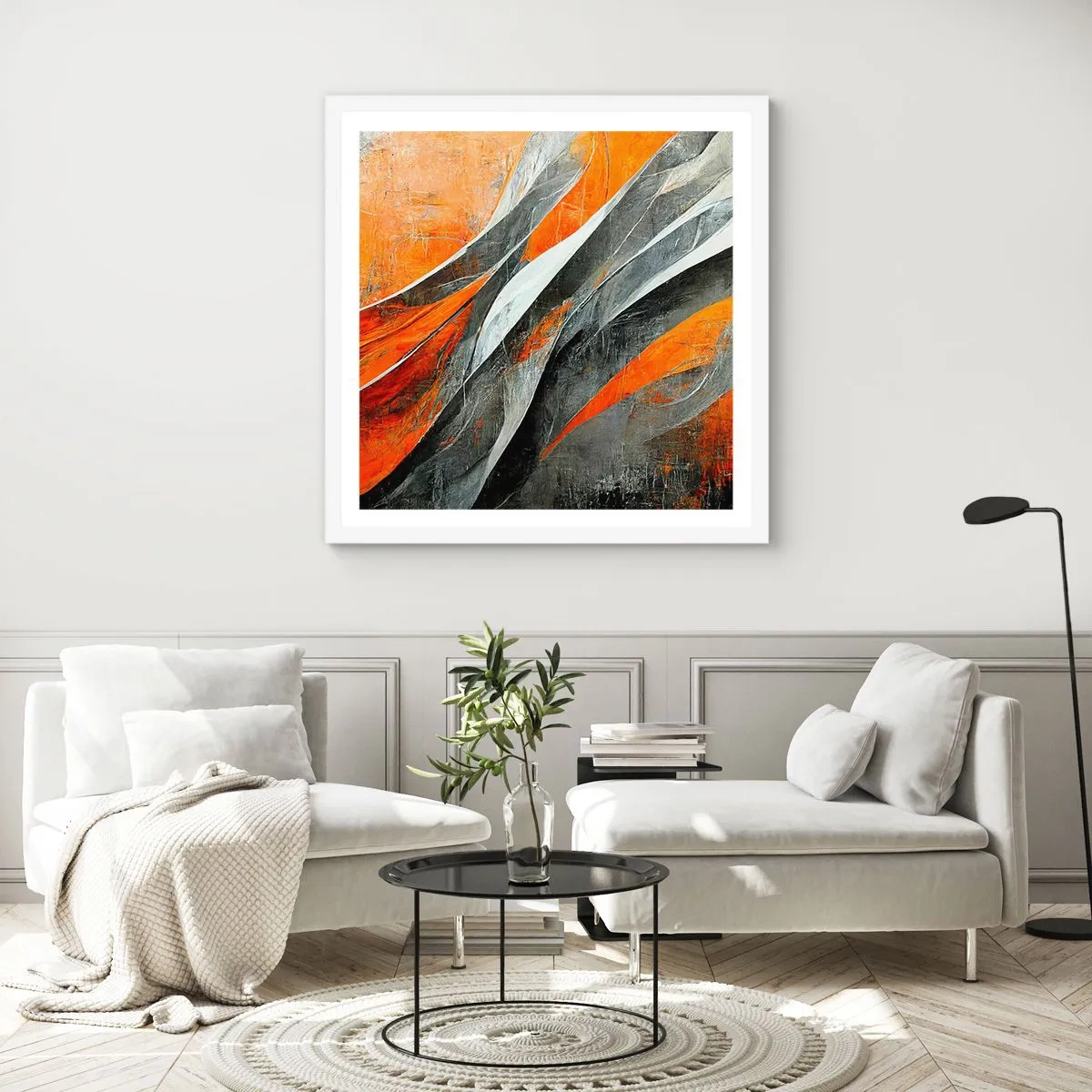 Plagát v bielom ráme - Žiar a chlad - 40x40 cm