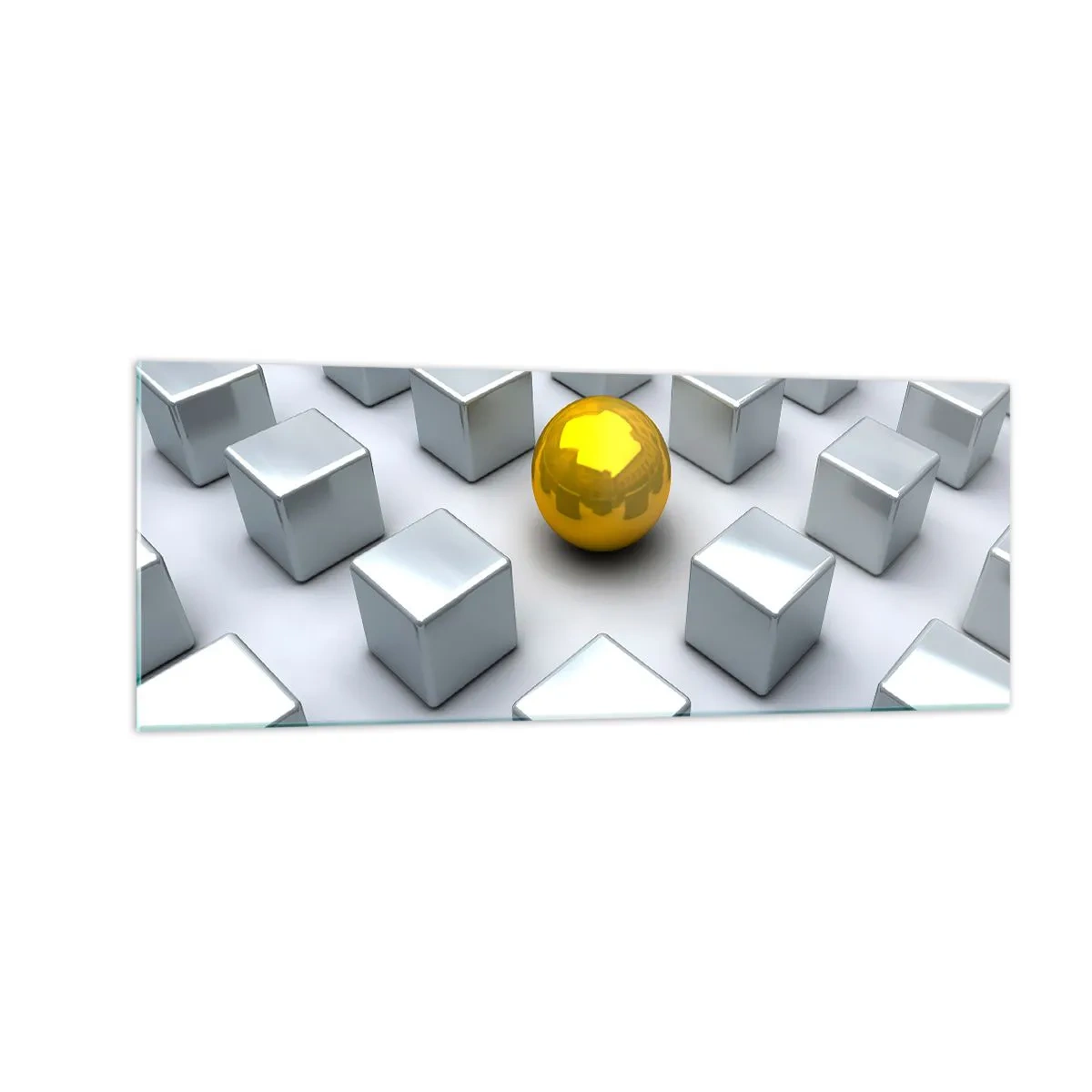 Obraz na skle - Prečo ja? Geometrická kompozícia - 140x50 cm