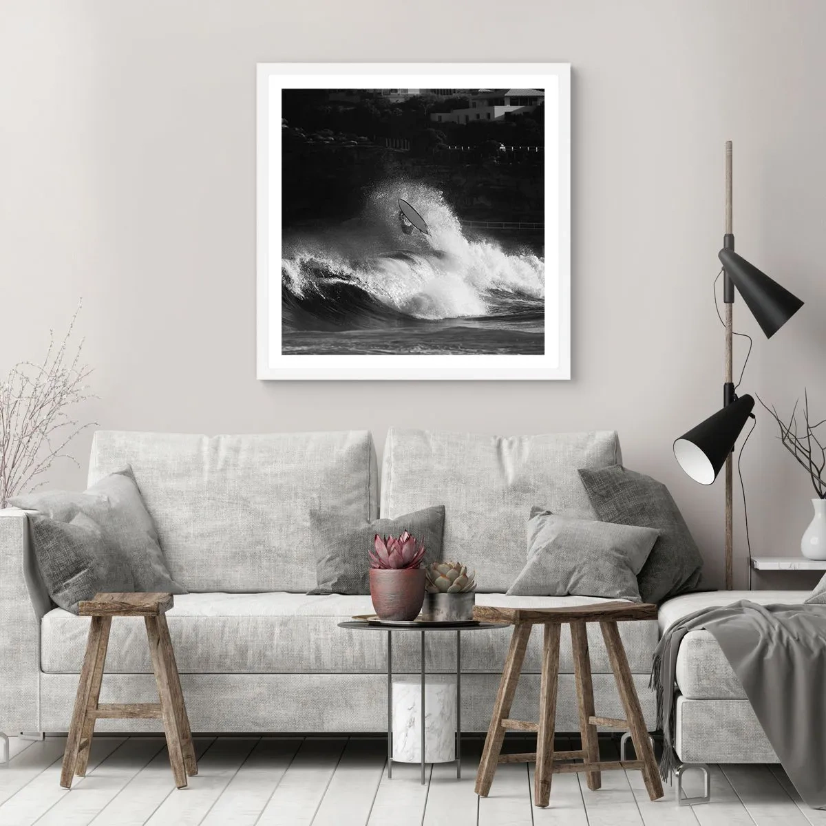 Plagát v bielom ráme - Výzva prijatá! - 50x50 cm