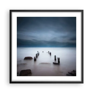 Plagát v čiernom ráme - Zamyslené jazero - 50x50 cm