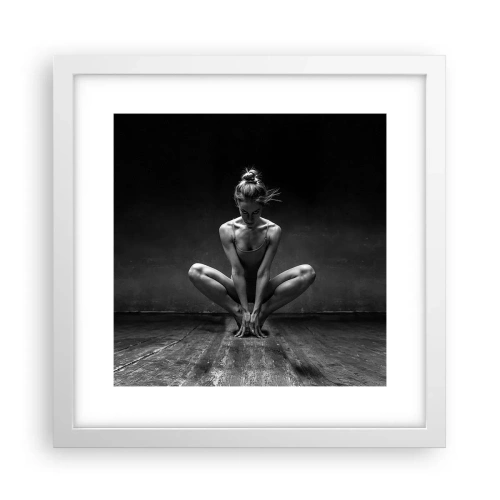 Plagát v bielom ráme - Koncentrácia tanečnej energie - 30x30 cm