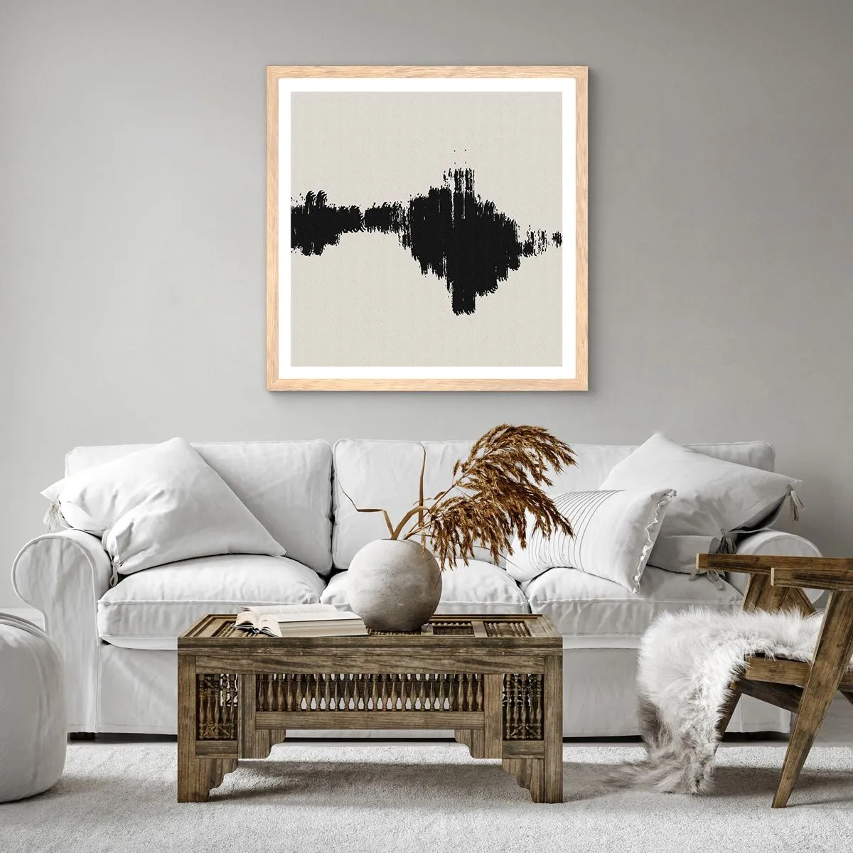 Plagát v ráme zo svetlého duba - Vibrácie predstavivosti - 40x40 cm