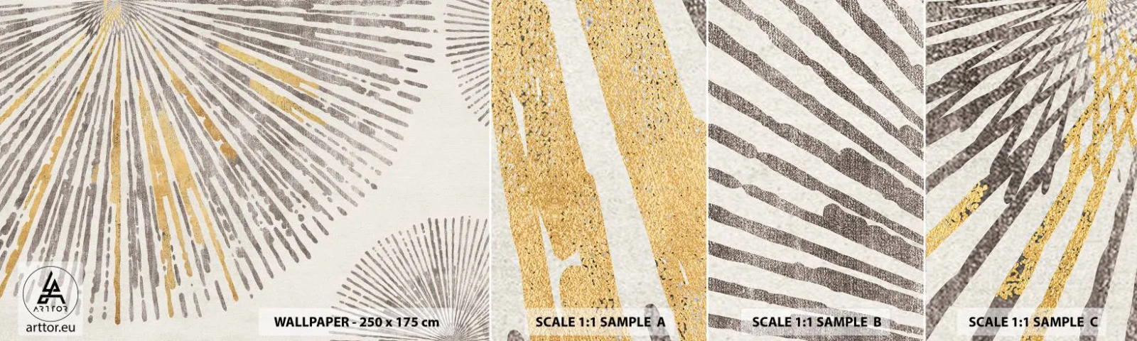 Vzorka samolepiacej fototapety Deluxe Sticker - Krása lúča - Minimalizmus, Svetlý, Čiary - 100x30 cm