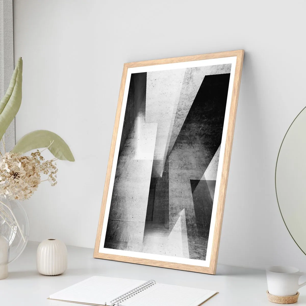 Plagát v ráme zo svetlého duba - Štruktúra priestoru - 70x100 cm