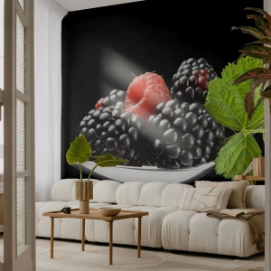 Fototapeta Premium Sand - Chuť sviežosti - Ovocie, Blackberry, Malina - 100x70 cm