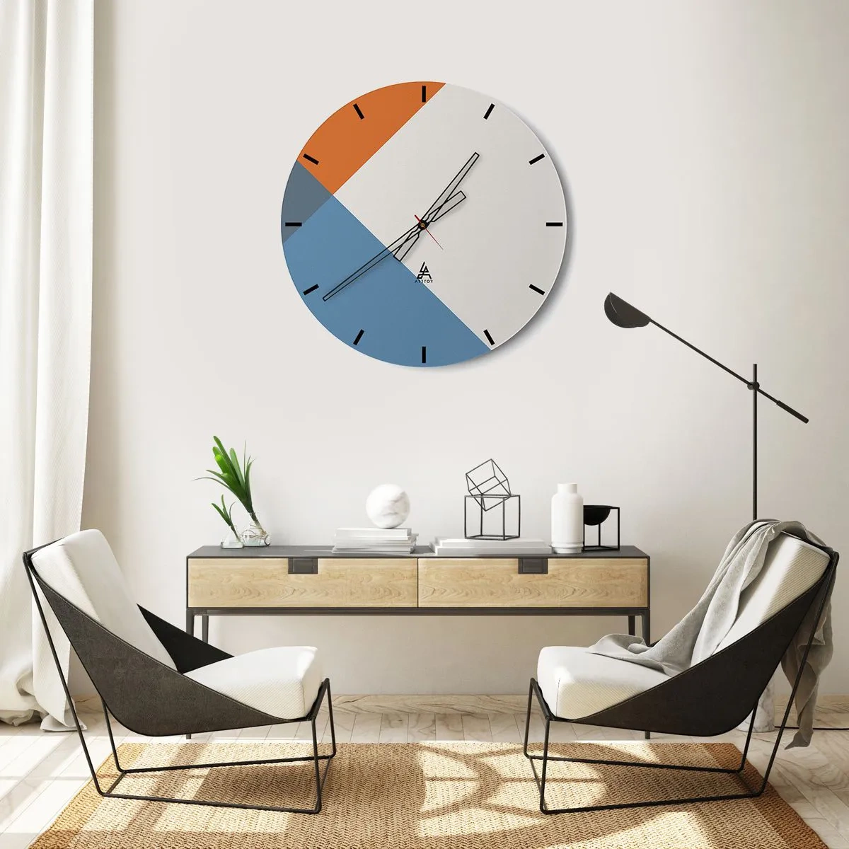 Nástenné hodiny - Pod uhlom… - 30x30 cm