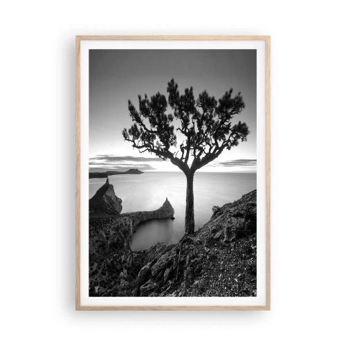 Plagát v ráme zo svetlého duba - Pokoj až k horizontu - 70x100 cm