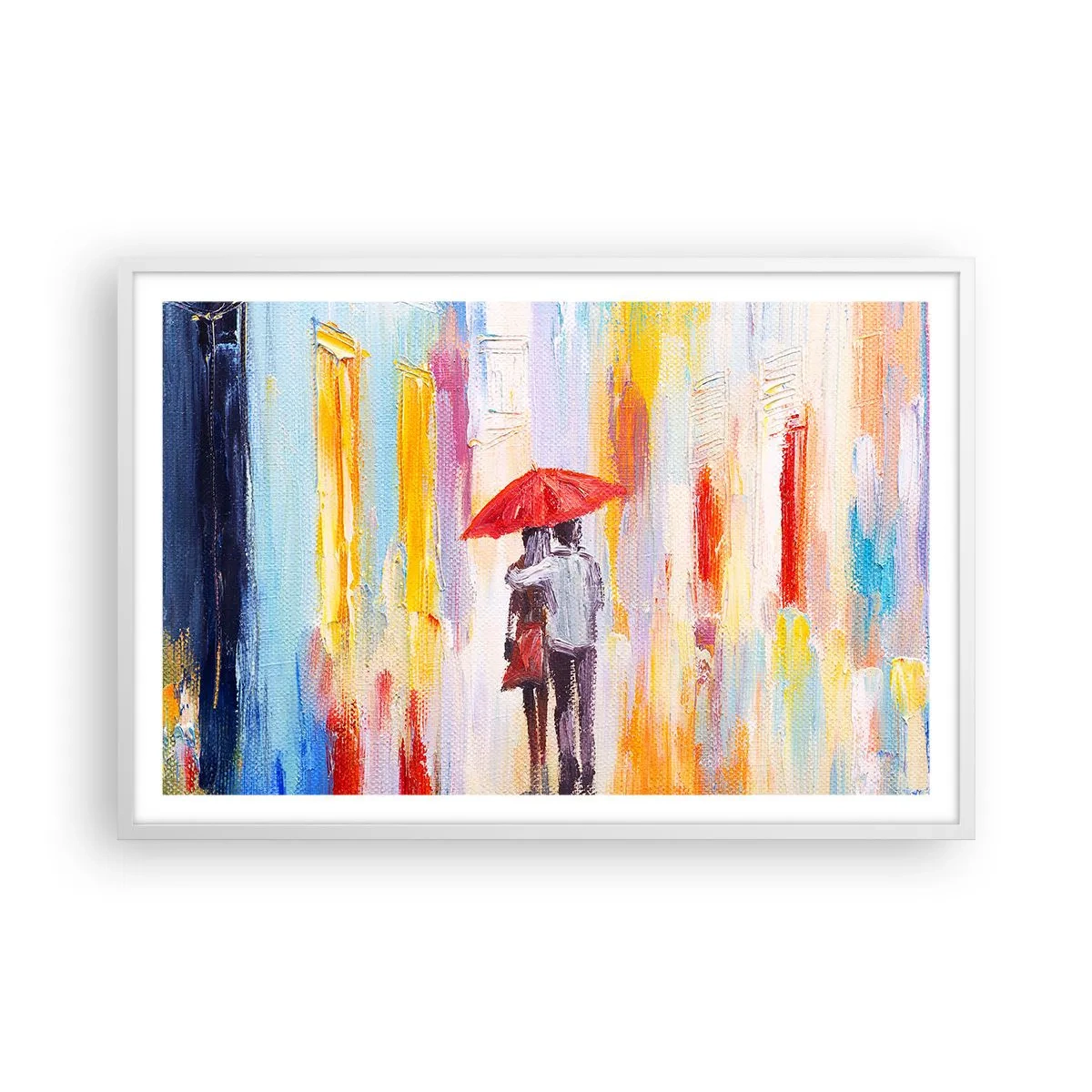 Plagát v bielom ráme - Nech prší ďalej - 91x61 cm