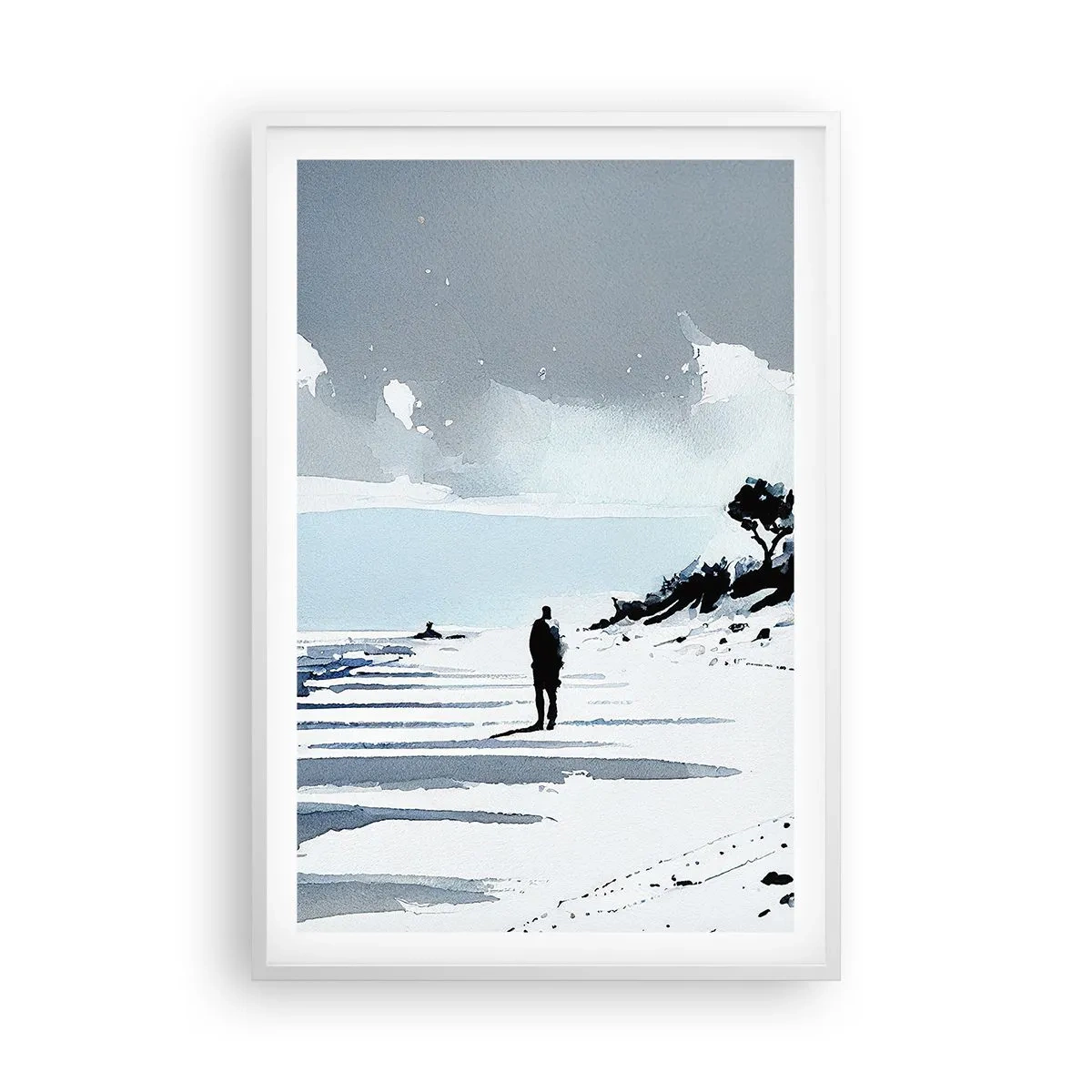 Plagát v bielom ráme - O samote - 61x91 cm