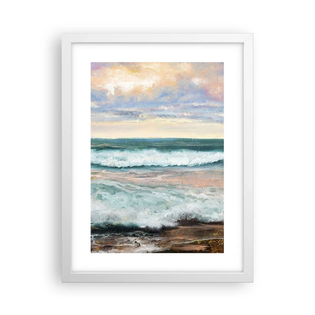 Plagát v bielom ráme - Tu uhladíš dušu - 30x40 cm