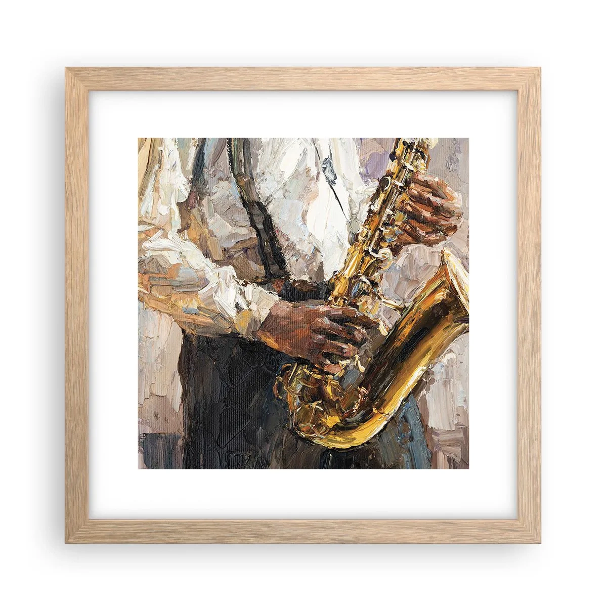 Plagát v ráme zo svetlého duba - Čas na sólovú hru - 30x30 cm