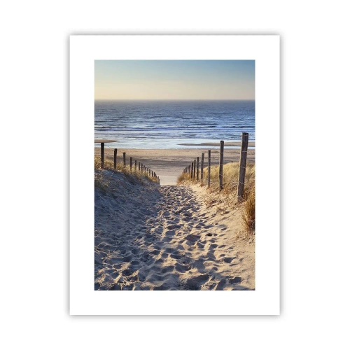 Plagát - Šumenie mora, spev vtákov, divoká pláž uprostred trávy… - 30x40 cm